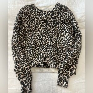 Splendid Delaney Leopard Print Crewneck Sweater - Small